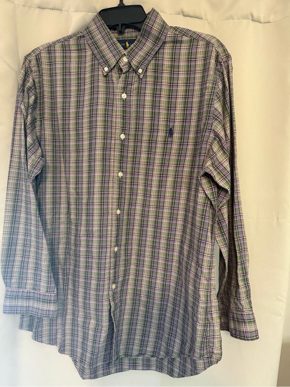 Ralph Lauren Purple and Green Plaid Button-Down Shirt